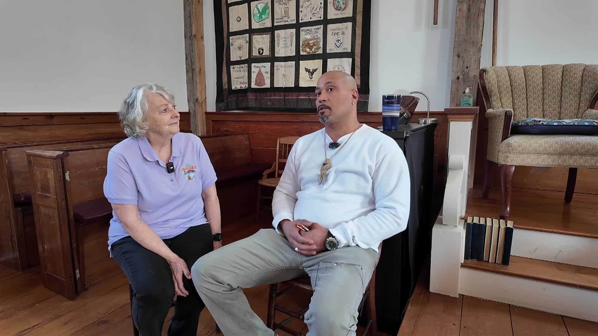 Thumbnail image for Two Grannies on the Road - Wampanoag Meeting House