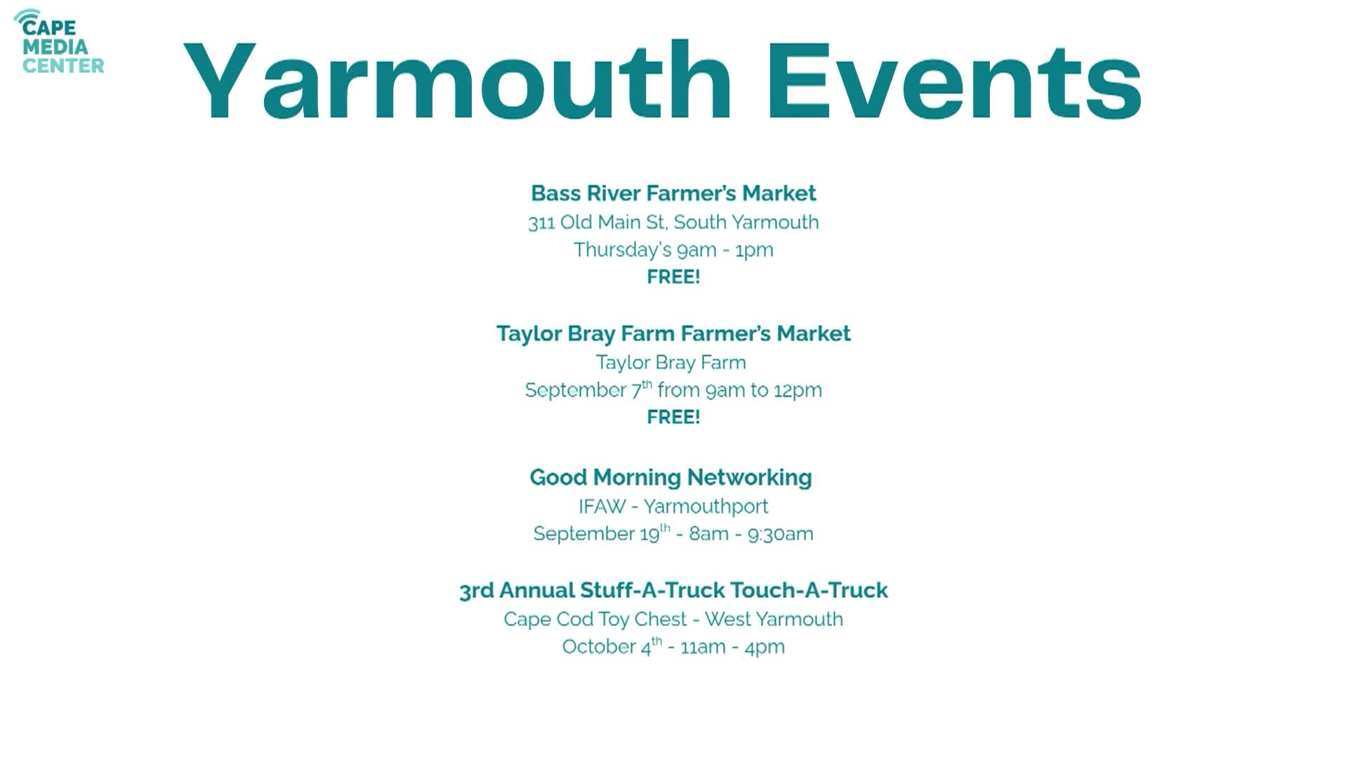 Yarmouth Events 8-29
