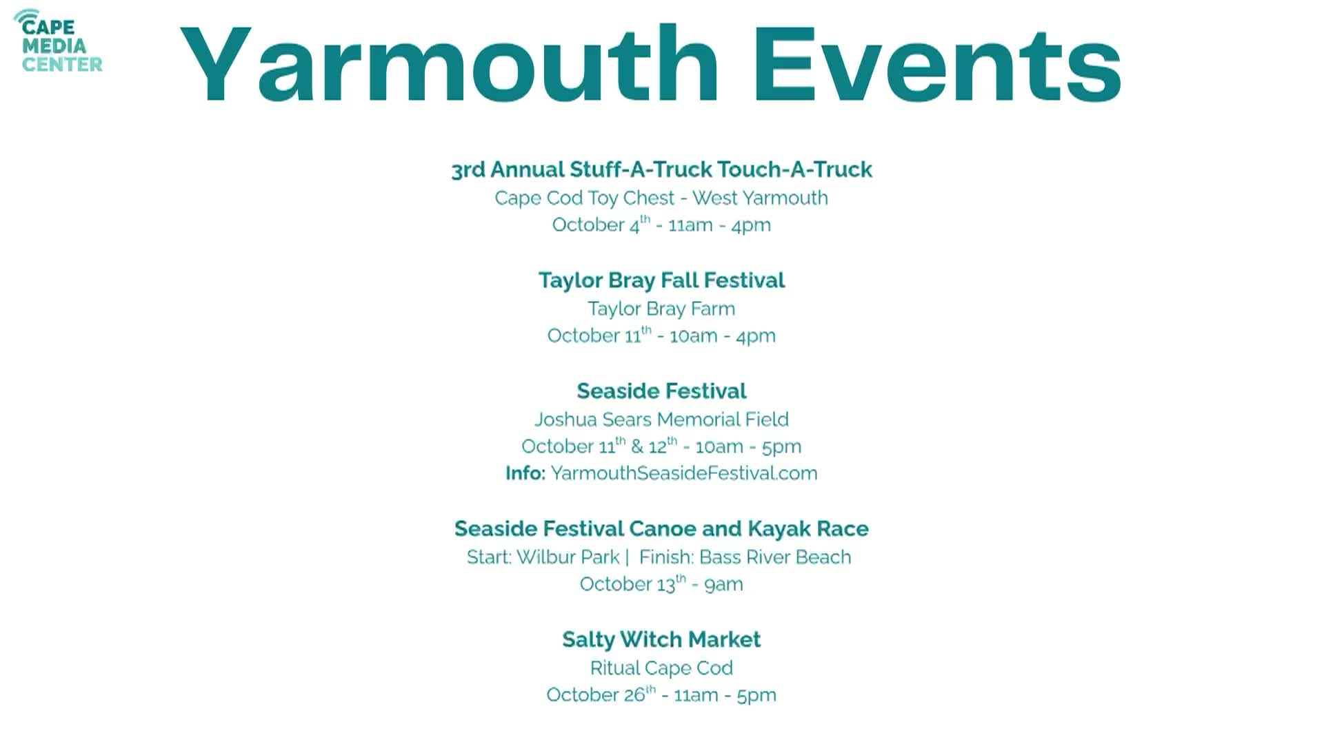 Yarmouth Events 10-3