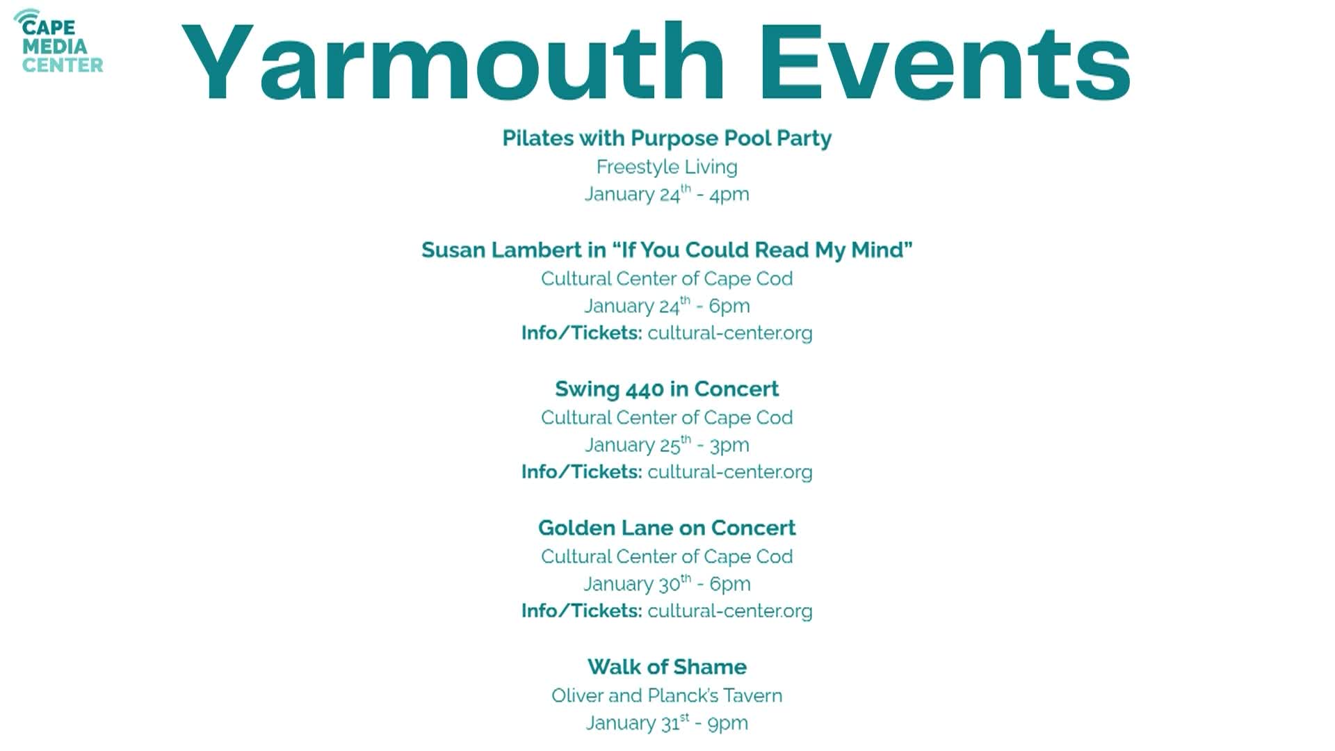 Yarmouth events 1-16