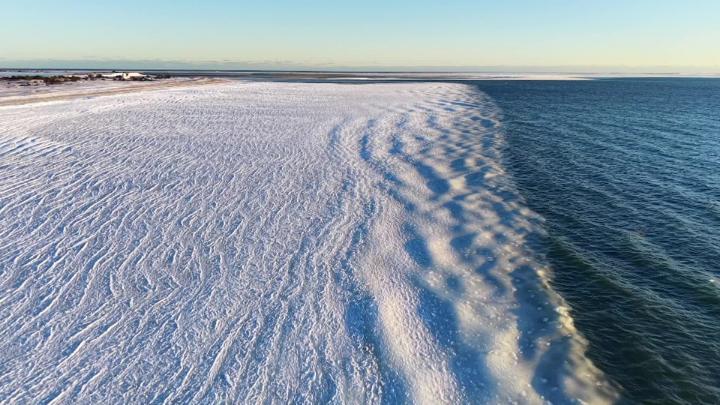 Thumbnail image for Cape Cod in Winter Aerial Tour - Frozen Ocean on Nantucket Sound