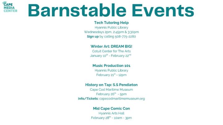 Thumbnail image for Barnstable events 2-13-26